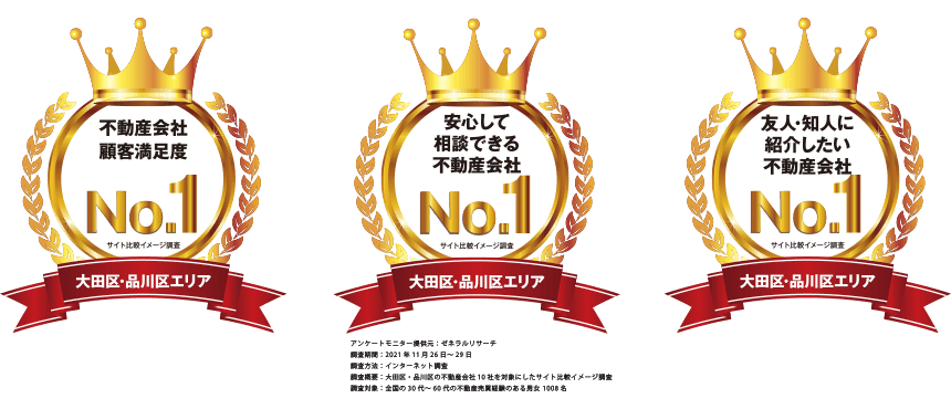 エリアで3つのNo.1